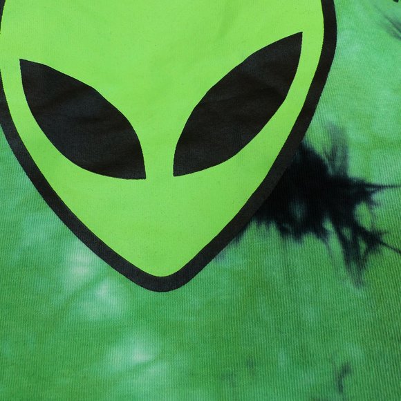 Hot Topic Alien Tie-Dye Halter Top Womens M Green Allergic To Humans Rave Kawaii - Picture 6 of 12